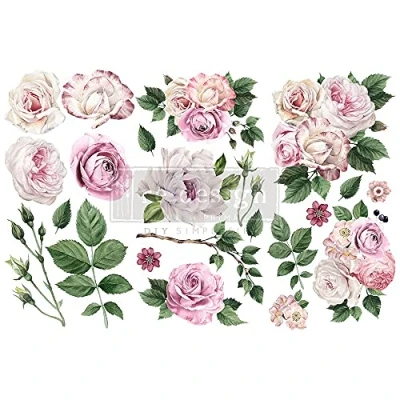 Image of Re Design by Prima Decor Transfers 6&quot; x 12&quot; Delicate Roses