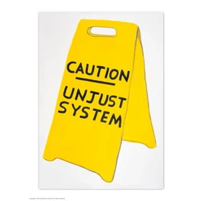 Image of Brainbox Candy Official David Shrigley Postcard ‘Caution’ Funny Postcards Art A6 Print Artistic