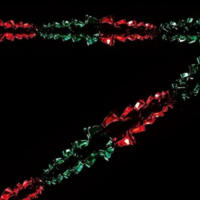 Image of Christmas Red and Green Foil Hanging Garland Decoration 2.7m