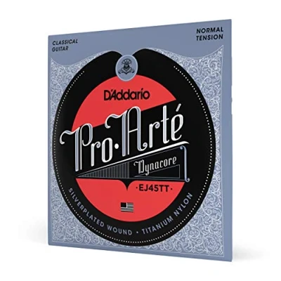 Image of D&#039;Addario Guitar Strings Pro Arte Classical EJ45TT Dynacore Silver Plated Wrap, Composite Dynacore, Titanium Nylon Trebles Normal Tension, 1 Pack