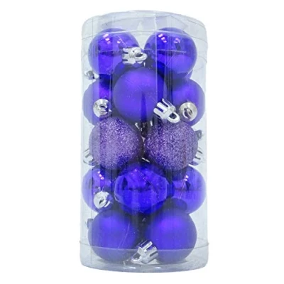 Image of Christmas Concepts® Pack of 20 30mm (1.2&quot;) Baubles Shiny Matte &amp; Glitter Mini Tree (Purple)