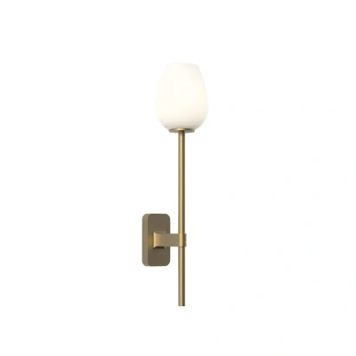 Image of Tacoma Single Grande Bathroom Wall Lamp Antique Brass IP44, G9 (Shade Not Included)