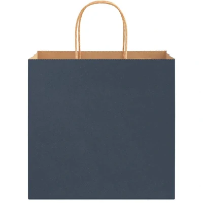 Image of vidaXL Paper Bags 50 pcs with Handles Blue 26x17x25 cm
