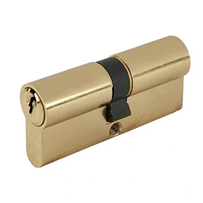 Image of Yale PKM4050 PB KM Superior 1 Star Euro Cylinder Lock 40/50 (100mm) / 40:10:50 Brass Finish High Security