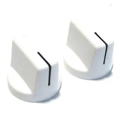 Image of Pair of white Superior Quality Guitar Knobs pedal or amplifier 1510