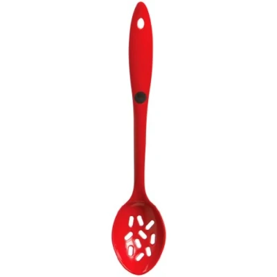 Image of Premier Housewares Slotted Spoon with Soft Grip Red