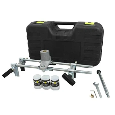 Image of T Mech Mortice Jig Door Lock Fitting Installation Set Wood Chisel Drill Morticer Kit / 6 Carbide Cutters, 19mm, 22mm, 25mm Free Carry Case