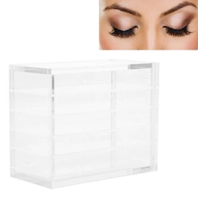 Image of Eyelash Case, Fake Storage Clear Lashes Box Makeup Organizer Eyelashes Glue Pallet Holders 5 Layers Grafting Eye