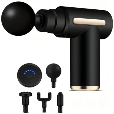 Image of Massage Gun, Gun Deep Tissue, Electric Percussion Vibration Handheld Muscle Massager for Pain Relief Fitness Recovery 4 Heads 6 Speeds