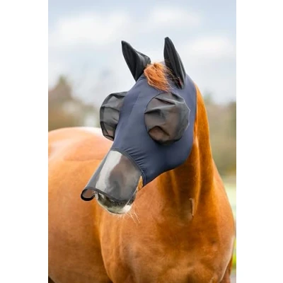 Image of LeMieux Insect Protection Full Mask Fly UV Pull On Breathable Nose Cover Navy XS