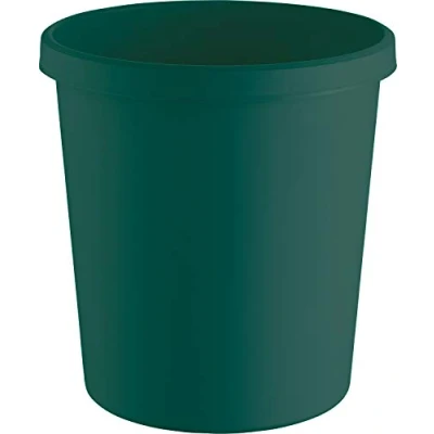 Image of helit H6405852 Waste Paper Bin &quot;The Green German&quot;, 18 litres, Made of Recycled Plastic, Blue Angel Certified, Green, Pack 1