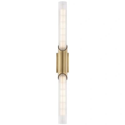 Image of Pylon 2 Light Wall Sconce Aged Brass