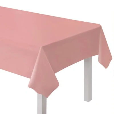 Image of Amscan 9915404 201 Light Pink Eco Friendly Recyclable Paper Party Table Cover 2.74m