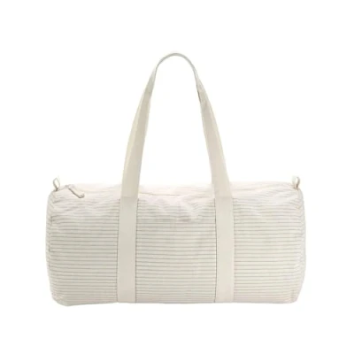 Image of Westford Striped Organic Cotton Barrel bag Grey Stripe tote for men &amp; women One Size travel bag, gym