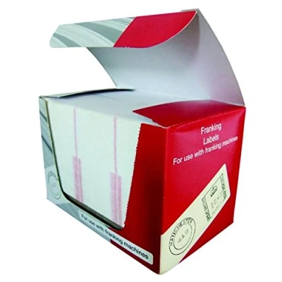 Image of Blick Adhesive Franking Labels For Manual Or Auto Feed Machines Product: 40 x 135mm, Amount: 5,000 (5 Boxes)