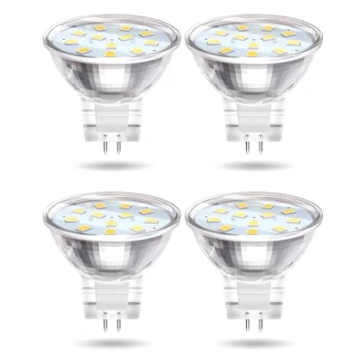 Image of TobeBright 2W MR11 GU4 LED Light Bulbs, Equivalent to 20W Halogen, Base AC/DC 12V, 250LM, 4000K Natural White, Recessed and Track Lighting, Non Dimmable, Pack of 4