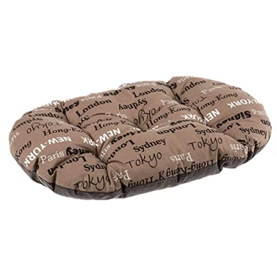 Image of Ferplast Dog Cushion Relax, for large dogs, Cat Cushion, Mat kennels and cars Washable in Cotton with Soft Padding, 100 x 63 cm. Brown