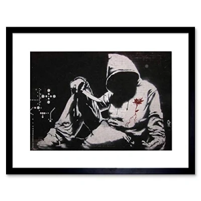 Image of Wee Blue Coo Banksy Hoodie Graffiti Street Art Framed Wall Print
