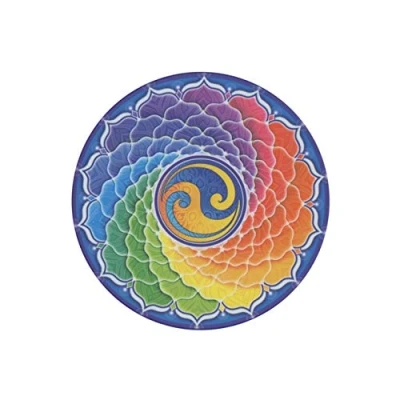 Image of Mandala Arts Colourful Decal Window Sticker 11.7cm Double Sided Rainbow Spiral by Bryon Allen (S72)