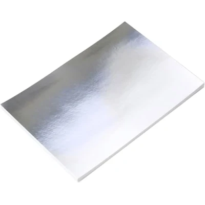 Image of Hawksbill Silver Mirror Card A4 25 Sheets of 250 GSM Glossy for Arts &amp; Crafts, Making, Poster Party Decorations Shiny Reflective Metallic Stock