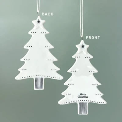 Image of East of India Porcelain Hanger Tree Merry Christmas Decoration
