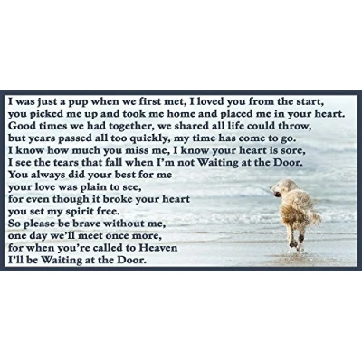 Image of Golden Retriever dog bereavement pet loss sympathy memorial Flexible Fridge Magnet Waiting at the Door