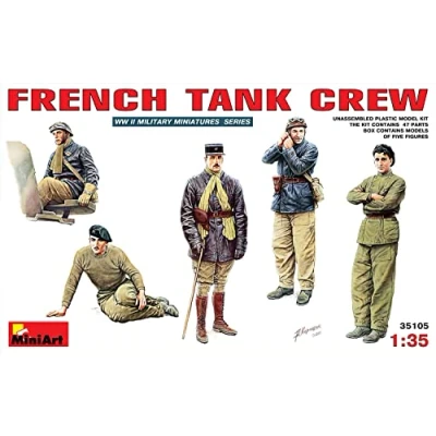 Image of Miniart 1:35 Scale French Tank Crew Plastic Model Kit