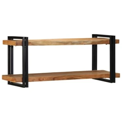 Image of vidaXL wall shelf/floating shelf/acacia wood/brown 110x33x45 cm versatile home storage/display/bookshelves for living room/office