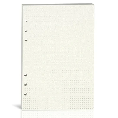 Image of A5 Dot Paper,100GSM Thick,6 Hole Punched,A5 Dotted Paper Refill for Filofax Planner/Binders/Organizer,80 Sheets (160 Pages),8.25x5.6 Inch,Beige (1)