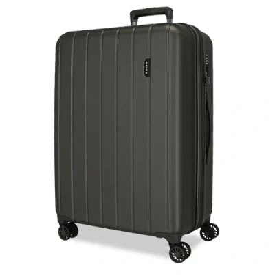 Image of Movom Wood Grey Big Suitcase 52x75x33 cm Rigid ABS TSA Lock 109 Litre 4.9 kg 4 Double Wheels