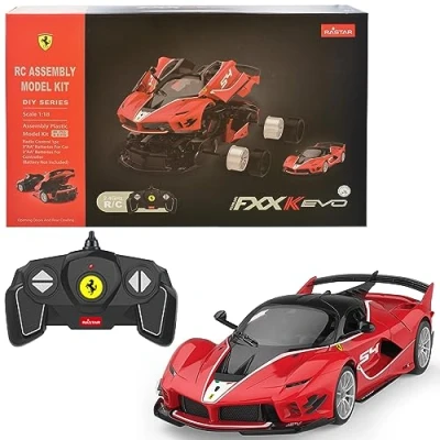 Image of KandyToys Officially Licensed Ferrari FFXK Evo Remote Control Car Assembly Kit 1:18 Scale 28cm x 12cm 2.4GHz Rc