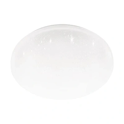 Image of EGLO LED ceiling light panel Frania S, flush mount lamp with crystal effect, starry sky wall made of white steel and plastic, kitchen bathroom lighting, neutral white, IP44, Ø 12 in