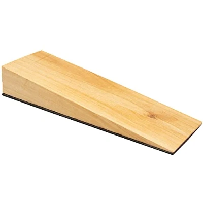 Image of WAGNER Door Wedge/Doorstop Wood 119 x 40 19 mm, Wooden Wedge Made of Solid Birch + Anti Slip Fleece, to be Pushed Underneath Doors, Protects Door, Wall and Furniture 15695000