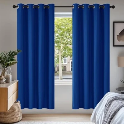 Image of Deconovo Blackout Curtains Super Soft Bedroom Thermal Insulated Energy Saving for Kids Blue 46x84 Inch 2 Panels