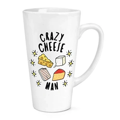 Image of Crazy Cheese Man Stars 17oz Large Latte Mug Cup
