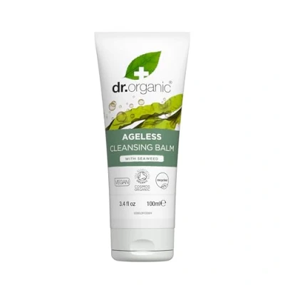 Image of Dr Organic Ageless Cleansing Balm with Seaweed, Moisturising, Fine Lines, Wrinkles, Natural, Vegan, Cruelty Free, Paraben &amp; SLS Recycled&amp;Recyclable, Certified Organic, 100ml