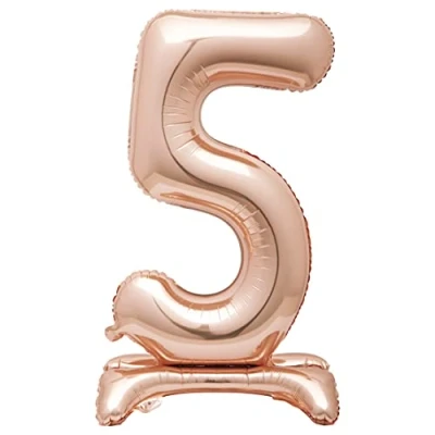 Image of 5 Shaped Rose Gold Foil Balloon (76cm) Stunning Free Standing Party Decor Perfect for Memorable Milestone Events 1 Pc