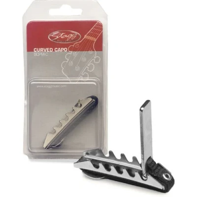 Image of Stagg 17576 Curved Metal Capo for Electric and Acoustic Guitars