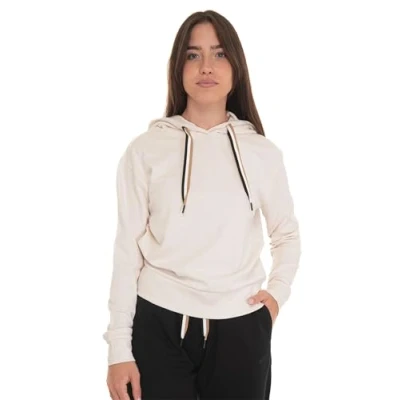 Image of BOSS Women&#039;s CP Stripe_Hoodie Loungew Sweatshirt, Open White118, L