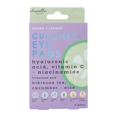 Image of Danielle Creations Soothe and Refresh Cucumber Eye Treatment Mask Pads with Hyaluronic Acid, Vitamin C &amp; Niacinamide For All Skin Types