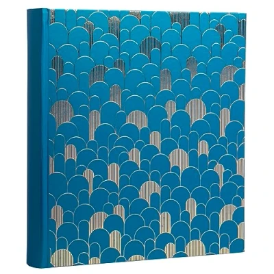 Image of Exacompta Ref 16096E NeoDeco book photo album 300 photos 60 black pages format 29 x 32 cm cardboard cover covered with blue textured paper glossy effect