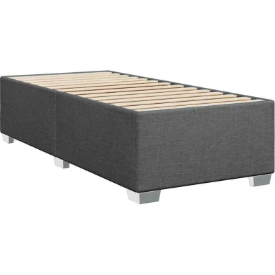 Image of vidaXL Bed Frame without Mattress Dark Grey Single Fabric