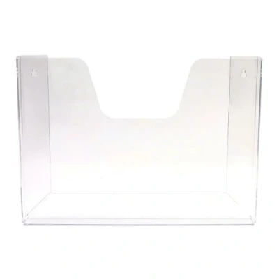 Image of Pos Display Shop 2 x A3 Landscape Wall Mountable Brochure / Leaflet Holder Work Sheet in 3mm Clear Acrylic