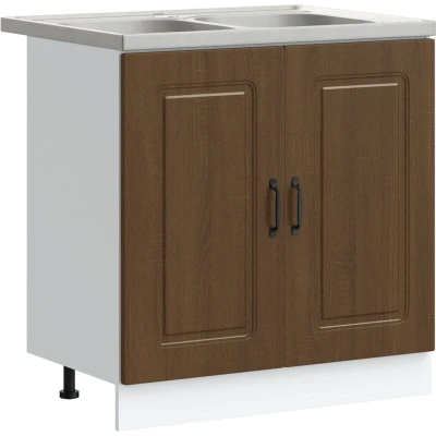 Image of vidaXL Kitchen Cabinet 2 pcs Brown 80 x 46 81.5 cm Engineered wood