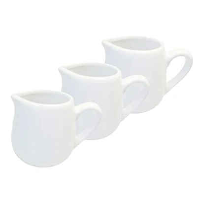 Image of Provance 3 Piece Porcelain Jug Set, Milk 100 ml Capacity Each for Cream, Sauce, Salad and Condiment