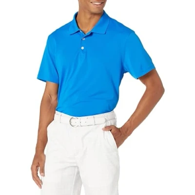 Image of Amazon Essentials Men&#039;s Slim Fit Quick Dry Golf Polo Shirt, Metallic Blue, M