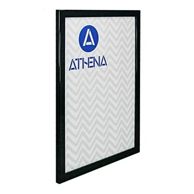 Image of Athena Thin Gloss Black Picture Frame (A3 Size, 29.7 x 42 cm) Portrait or Landscape Photo with Clear Styrene Sheet &amp; Wall Mounted Hook for Photos, Pictures, Posters, Decor, Certificate