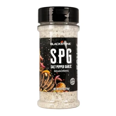 Image of Blackstone 4229 Salt Pepper Garlic (SPG) Seasoning Cooking Chicken, Beef, Fries, Steak, Poultry, Vegetables or Sprinkling On All Foods, Purpose Grill Flavorful Mix, BBQ Rub, 6.2 Oz, Multicolored