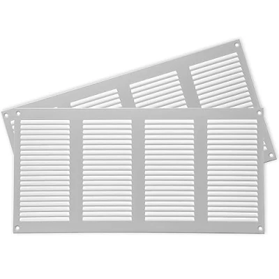 Image of 2 Pack 16&quot; x 8&quot; Inch / 400 200 mm White Air Vent Cover Quality Steel Return Grilles for Ceiling and Sidewall HVAC with Insect Protection Screen (15.74&#039;&#039;x7.87&#039;&#039; Inch, White)