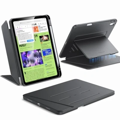 Image of ESR for iPad Air 11 Inch Case M3/M2 (2025/2024), 5th/4th Gen (2022/2020), Vertical Stand Cover, Multi Angles, Ultra Stable with Pencil Holder, Flip Magnetic Series, Black